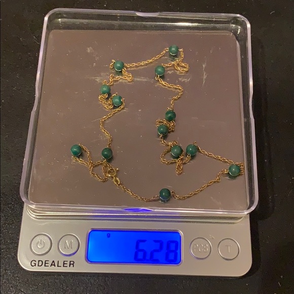 HP🎉Vintage18k Solid Gold Rope & Jade Necklace - Picture 7 of 7